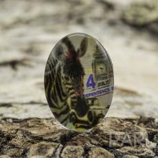 Cabochon Zebra glas 13x18 mm, Svart/Vit (st)