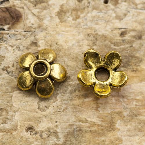 Pärlhållare Kronblad 7x7 mm, Guldfärg (20st)