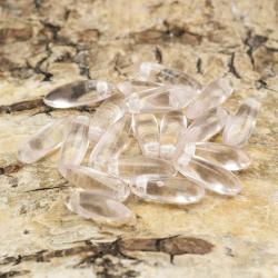 Hänge droppe glas 3,2x10 mm, Rosa (20st)