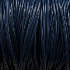 Äkta läderband 2 mm, Mörkblå (meter)