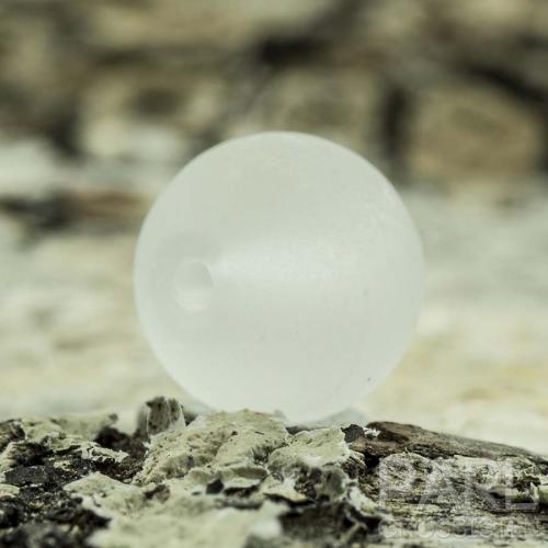 Frostad glaspärla 8 mm, Vit (20st)