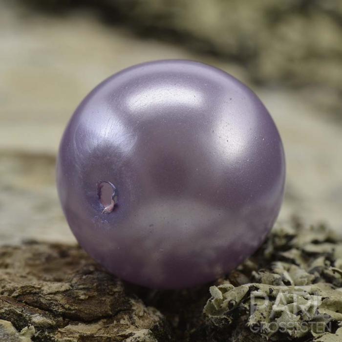 Vaxad glasprla 14 mm, Lavendel (5st)