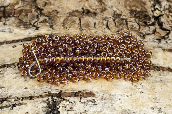 Seed Beads transparent lustered 2,6 mm, Brnsten (20g)