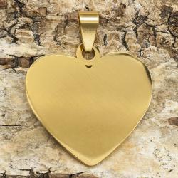 Berlock Hjärta i Rostfritt stål 30x37 mm, Guldfärg (st)