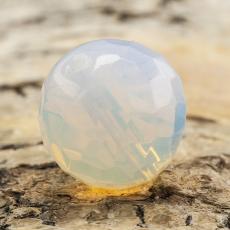 Glaspärla facetterad kula opalite 18 mm, Vit (5st)