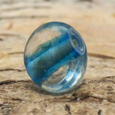 Glaspärla Puck 13 mm, Blå (5st)