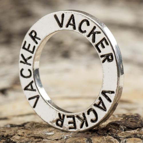 Budskapsring "Vacker" 22 mm, Antiksilver (st)