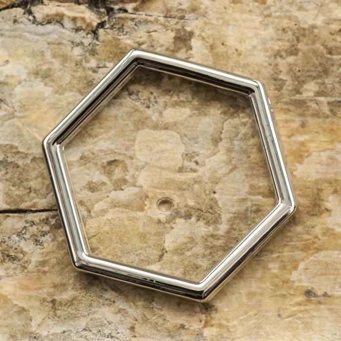 Connector Hexagon 17x15 mm, Platinafrg (st)