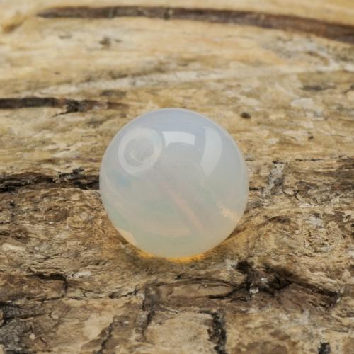 Glaspärla opal 8 mm, Vit Alabaster (20st)