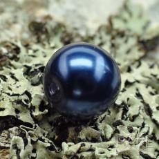 Vaxad glaspärla 10 mm, Stålblå (10st)