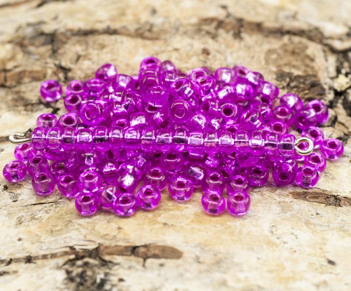 Seed Beads silverlined 3,5 mm, Cerise (20g)