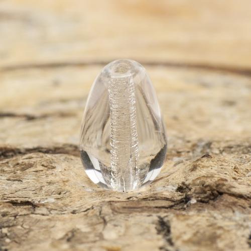 Glaspärla Droppe 6x8 mm, Klar (20st)