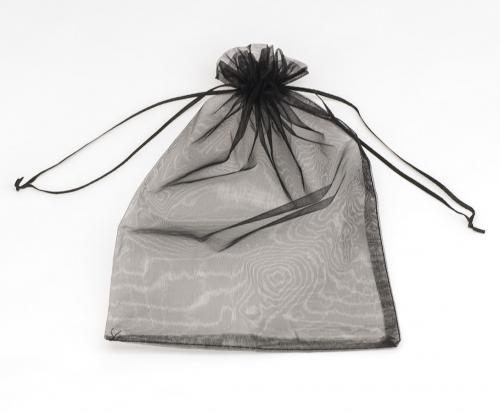 Tygpåse organza 20x30 cm, Svart (st)