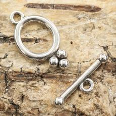 Stavlås Kulor 12x22 mm, Antiksilver (5st)