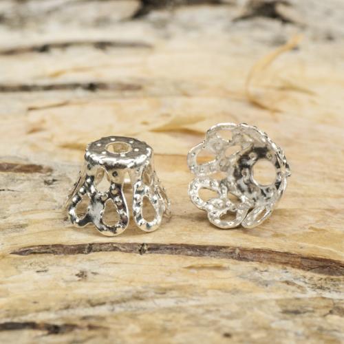Pärlhållare Blomklocka 6x5 mm, Silverfärg (20st)