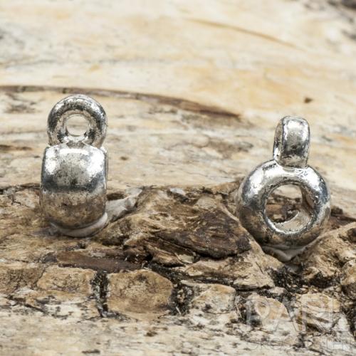 Berlockhållare akryl 9,5x6,5 mm, Antiksilver (50st)