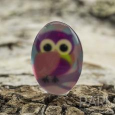 Cabochon Uggla glas 13x18 mm, Lila (st)