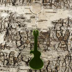Nyckelring Gitarr med kapsylöppnare 27x124 mm, Grön (st)