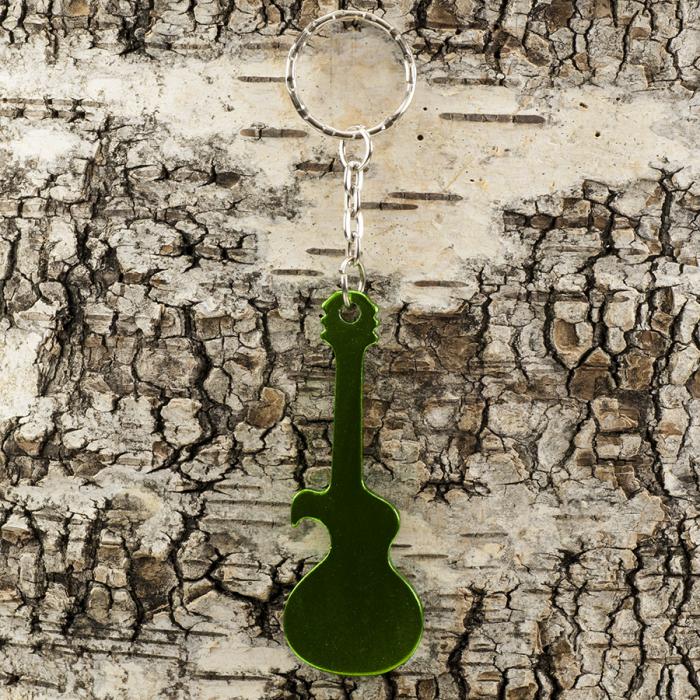 Nyckelring Gitarr med kapsylppnare 27x124 mm, Grn (st)