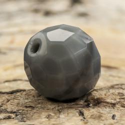 Glaspärla facetterad kula 14 mm, Grå (5st)