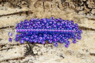 Seed Beads colourlined 2,6 mm, Rosa/Blå (20g)
