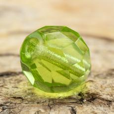Glaspärla facetterad kula 12 mm, Ljusgrön (5st)