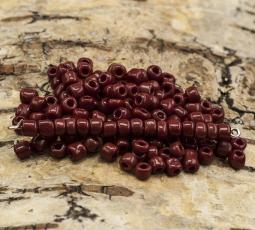 Seed Beads opak 4 mm, Mörkröd (20g)