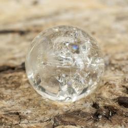Krackelerad glaspärla 10 mm, Transparent (10st)