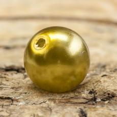 Vaxad glaspärla 8 mm, Olivgrön (20st)