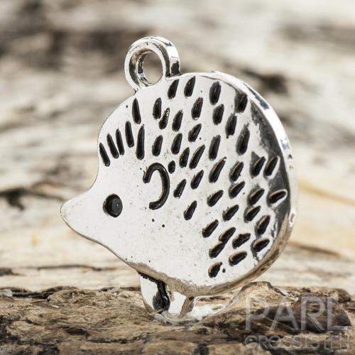 Berlock Igelkott 21x20 mm, Antiksilver (st)