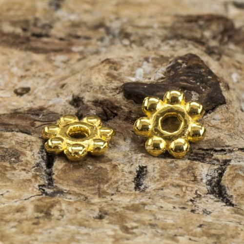 Mellandel Blomma 4 mm, Guldfärg (40st)
