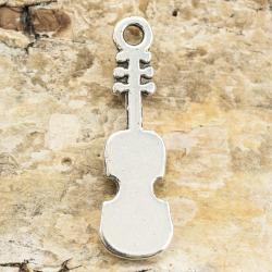Berlock Violin 8x25 mm, Antiksilver (5st)