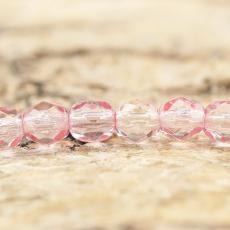 Glaspärla facetterad 3,5x4 mm, Rosa (30st)