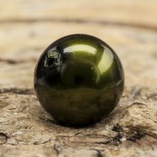 Vaxad glaspärla 8 mm, Mörkgrön (20st)