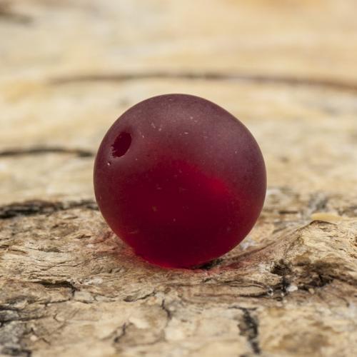 Frostad glaspärla 8 mm, Röd (20st)