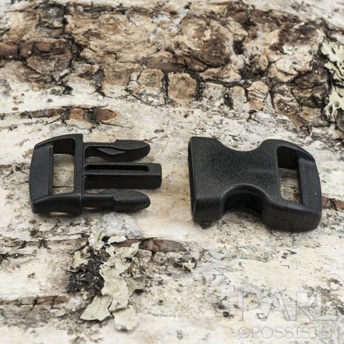 Lås Survival matt plast 29 x15 mm, Svart (5st)