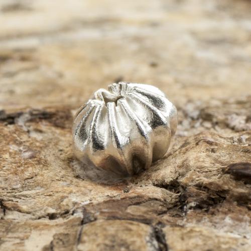 Räfflad kula 4,5x6 mm, Silverfärg (10st)