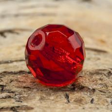 Glaspärla facetterad kula 14 mm, Röd (5st)