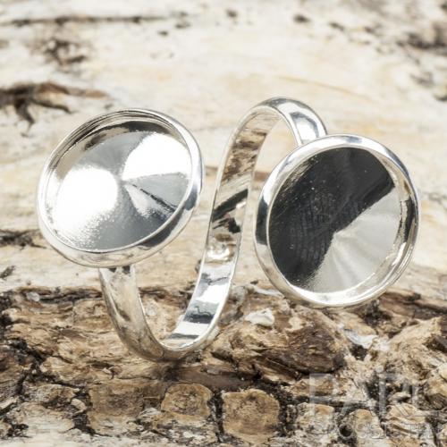 Ringstomme för 2st cabochon 12 mm, Silverfärg (st)