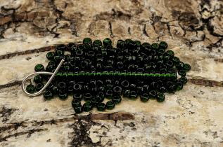 Seed Beads transparent 2,6 mm, Mörkgrön (20g)