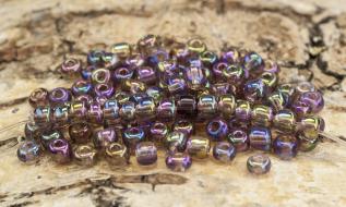 Seed Beads transparent rainbow 4 mm, Lila (20g)