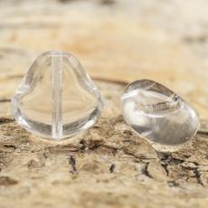 Glaspärla Droppe 13x13 mm, Klar (10st)