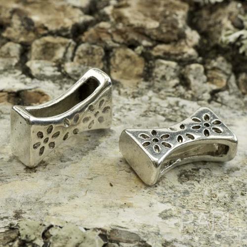 Slider Blomma 9x14 mm, Antiksilver (st)