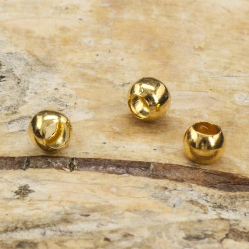 Klämpärla rund 3 mm, Guldfärg (50 st)