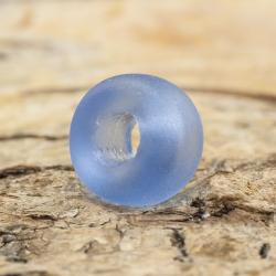 Frostad platt glaspärla 9 mm, Blå (20st)
