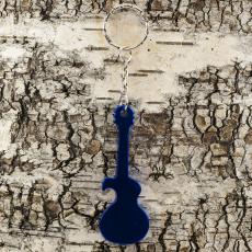 Nyckelring Gitarr med kapsylöppnare 27x124 mm, Mörkblå (st)