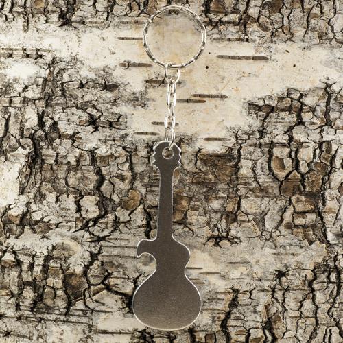 Nyckelring Gitarr med kapsylöppnare 27x124 mm, Silver (st)