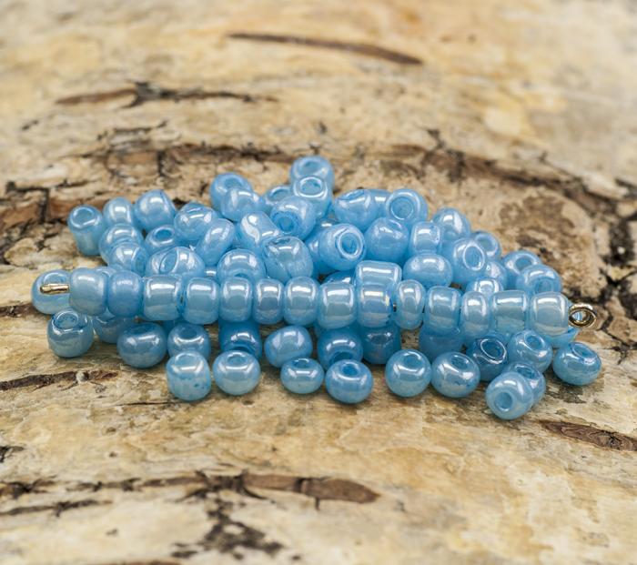Seed Beads ceylon 4 mm, Ljus himmelsbl (20g)