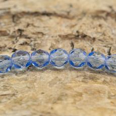 Glaspärla facetterad 4,5x5 mm, Ljusblå (25st)