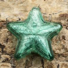 Glaspärla Stjärna 20 mm, Turkos (st)